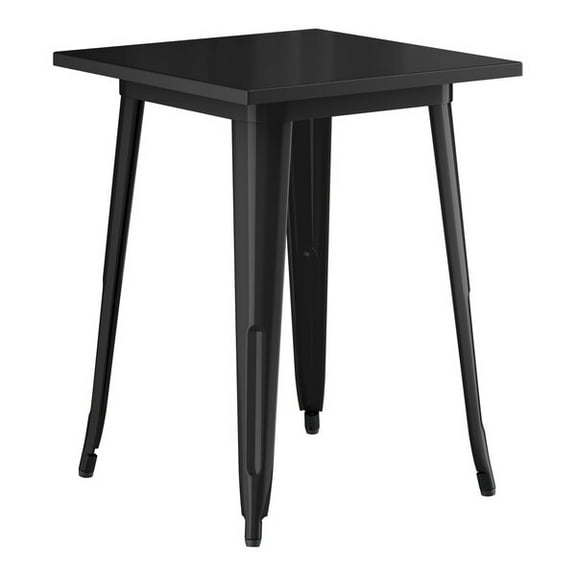 24'' Square Black Metal Restaurant Patio Dining Table For Indoor or Outdoor Use