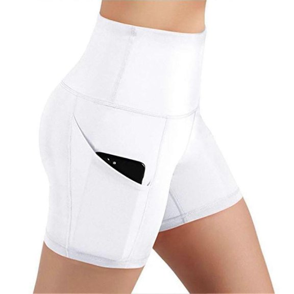 Women's High Waisted Bike Shorts With 2 Side Pockets Workout Running Yoga Shorts For Yoga Exercise Fitness-XinHan