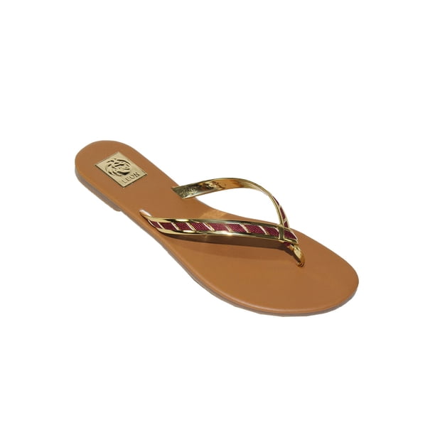 SANDALIAS CASUALES LEON PLAYA MUJER DAMA ORO VINO ROJO SERPIENTE 315 LEON 315p