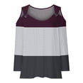 thumbnail image 5 of RXIRUCGD Blouse Décontractée à Rayures à Manches Courtes pour Femmes, Violet, Taille: 3TG, 5 of 5