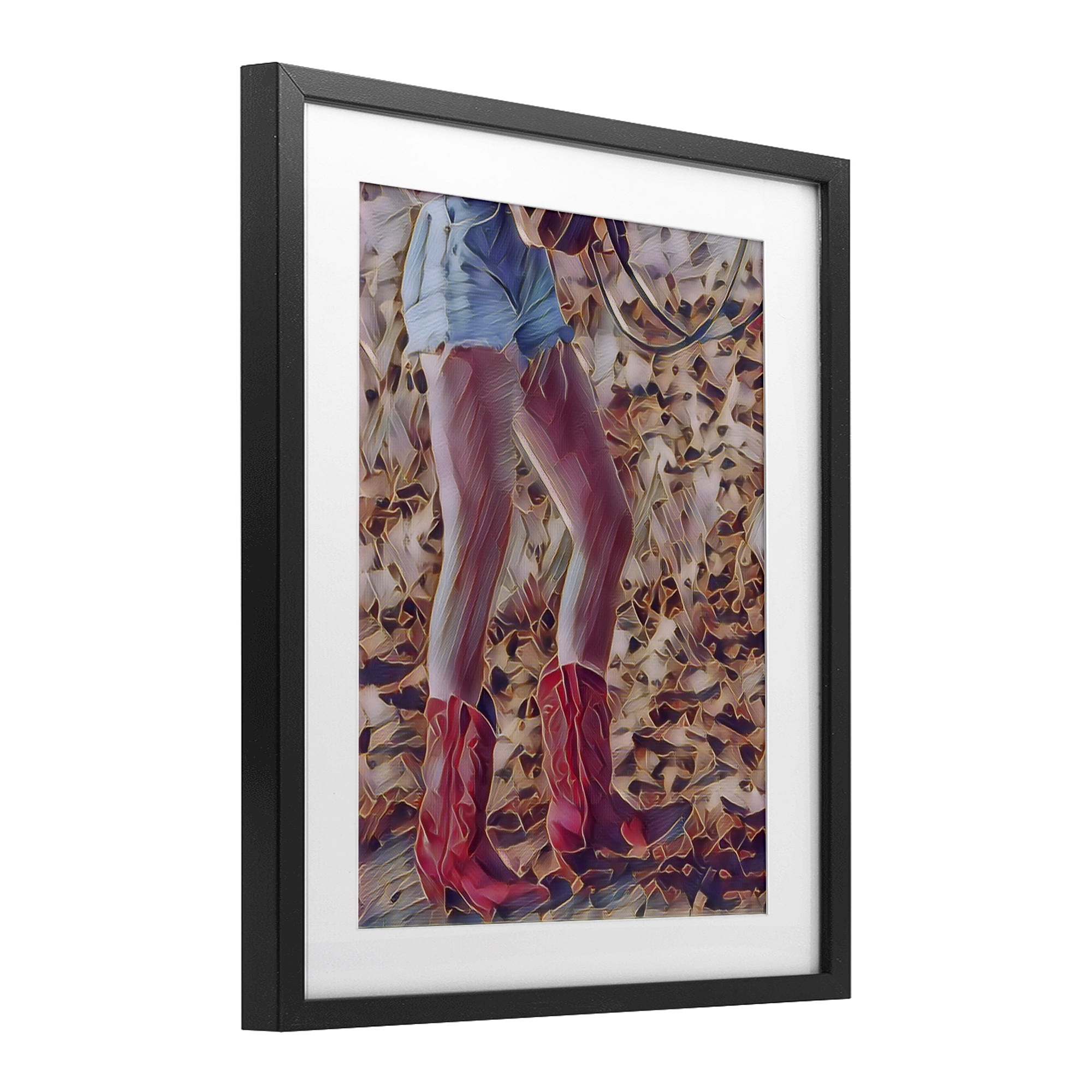 Rancher Gal Cowgirl Black Framed Print Under Glass, design by Jesse Keith