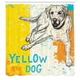 thumbnail image 3 of Ambesonne Animal Shower Curtain, Grunge Sketch Dog Art, 69"Wx84"L, Yellow Beige Blue, 3 of 5