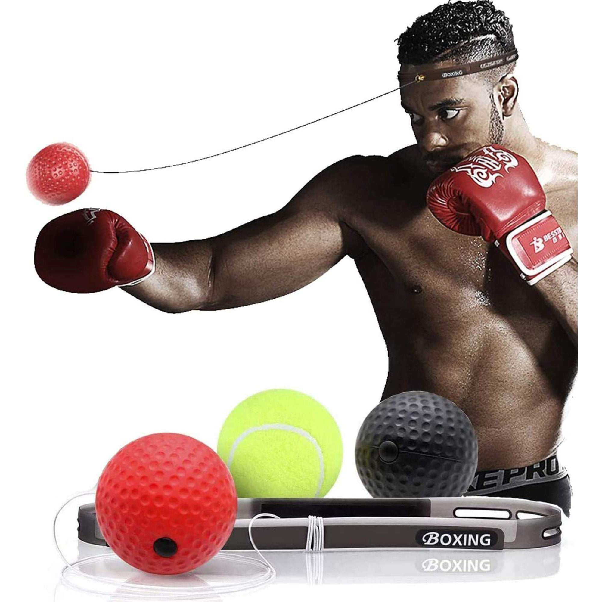 2 Boxing Punch Fight Training Ball Reflex Speed Reaction Combat Trainer Exercise 