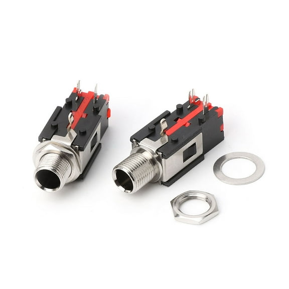 GENEMA 5PCS 6.35mm 1/4 2Pin Female Audio Stereo Phone Jack Headphone Socket Connector
