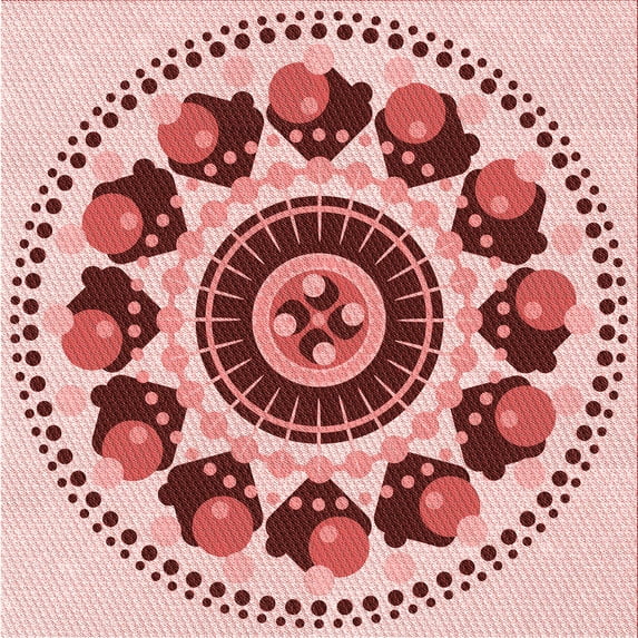 Ahgly Company Machine Washable Indoor Square Transitional Deep Rose Pink Area Rugs, 6' Square