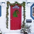 thumbnail image 4 of Christmas Winter Wreath Farmhouse Double Horse Head Christmas Wreath Christmas Decoration 24 Inch Christmas for Front Door, 4 of 5