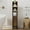 Rustic Brown, variant on Narrow Bathroom Storage Cabinet, Corner Toilet Paper Floor Cabinet 5 Tiers with Door and Shelves,Bathroom Organizer with Adjustable Shelf, for Small Spaces(Rustic Brown)