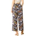 thumbnail image 4 of Allegra K Women's Boho Hippie Floral High Waist Drawstring Wide Leg Pants, 4 of 8