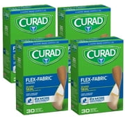 Curad Flex-Fabric Bandage, 2x More Absorbent, 30 Count, 4 Pack