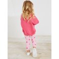 thumbnail image 5 of WIBACKER 2-7T Kid Toddler Girl Cotton Pullover Sweatshirt Love-hearted Tops and Ribbed Leggings 2Pcs Outfits Set, 5 of 13