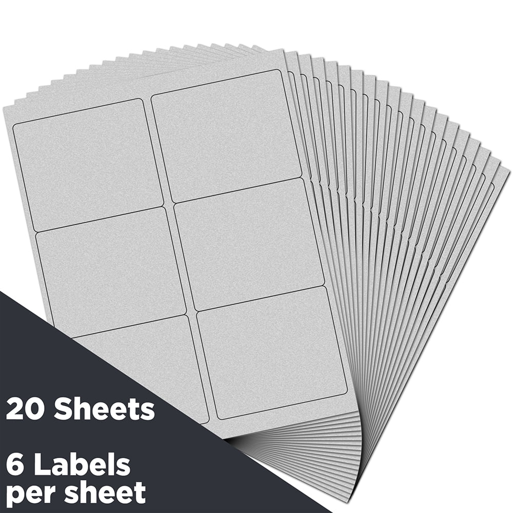 JAM Paper Shipping Address Labels, Large, 3 1/3 x 4, Metallic Silver, 120 per Pack