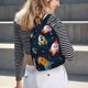 thumbnail image 5 of Disketp Spaceships and Stars Mochila de Lona Estampada, Mochila Escolar de Viaje Ligera para Estudiantes y Portátil-Small, 5 of 5