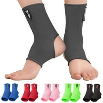 WYOX Ankle Wraps Support Boxing Gear for Men Women Muay Thai Ankle Support Kickboxing Wraps Gym Ankle Support (Pair) (Grey, S/M)