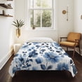 thumbnail image 4 of Blue Flowers Tapestry for Bedroom Wall Hanging Tapestry, Spring Rustic Watercolor Floral Leaves Ceiling Backdrop Tapestries Poster Blanket Wall Decor for Teens Room Living Room Dorm 59" x 90", 4 of 8