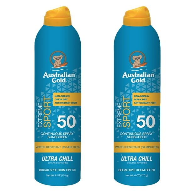 Protector solar Australian Gold Extreme Sport SPF 50 177 ml (paquete de 2)