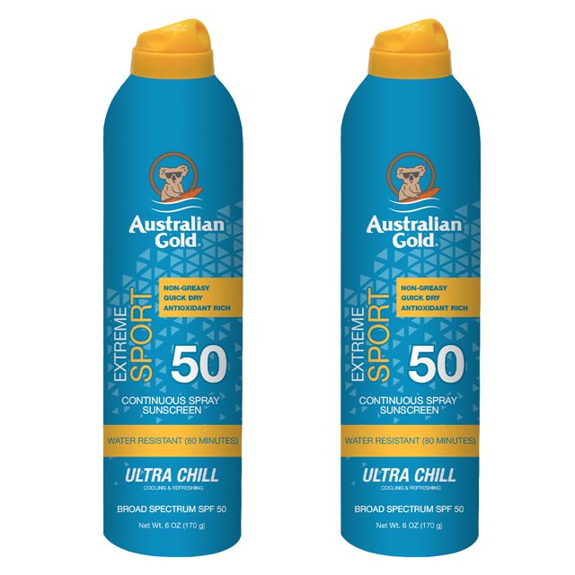 Protector solar Australian Gold Extreme Sport SPF 50 177 ml (paquete de 2)