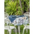 thumbnail image 2 of Outdoor Tablecloth with Umbrella Hole and Zipper, Coastal Turtle Round Table Cloth 54 Inch Waterproof Tablecloth, Nautical Starfish Coral Jellyfish Stripes Picnic Table Cover for Patio Camping, 2 of 7