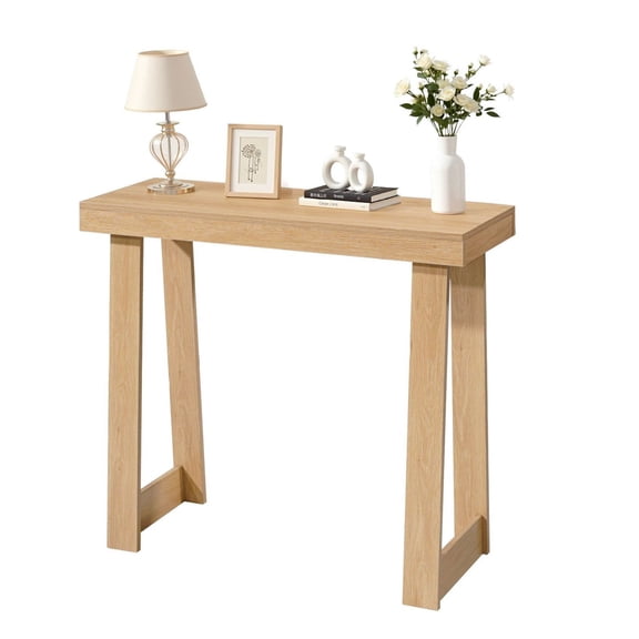 36 inch Console Table, Behind Sofa Table, Narrow Entryway Table, Wooden Accent Stand, Long Rectangular Hallway Table, Living Room, Burlywood