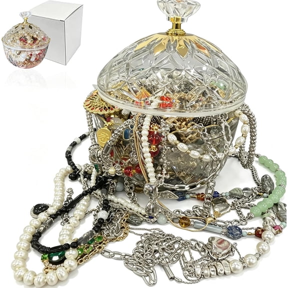 Mystery Jewelry Jar Vintage Jewelry Set for Women, Necklace Earrings Gift