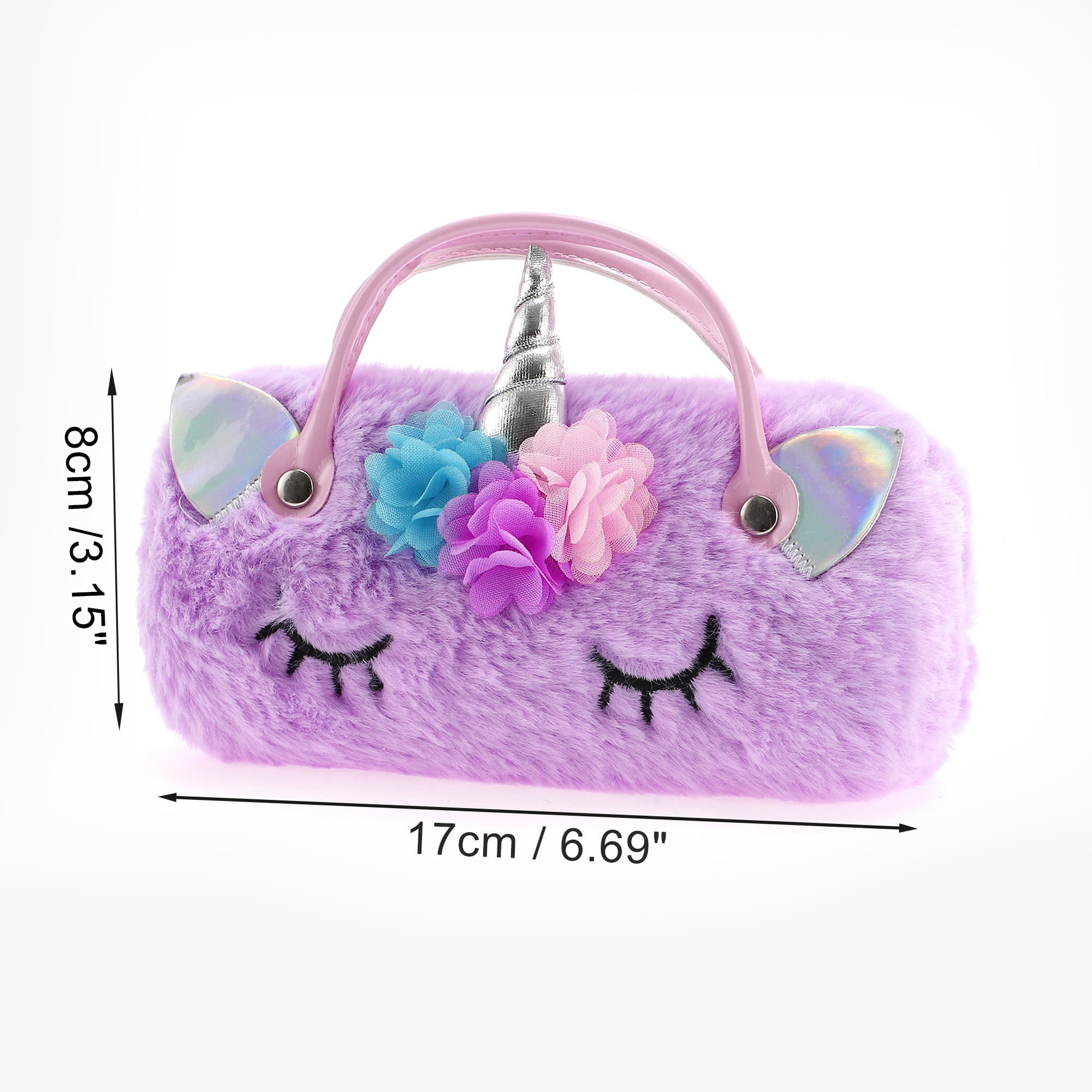 Unique Bargains Flower Cartoon Eyeglasses Case Purple for Stylish Protection