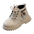 thumbnail image 4 of LvhaoGJOB Kids' Lace-Up Design Ankle Boots with Side Zipper and Thick Platform Sole, 4 of 9