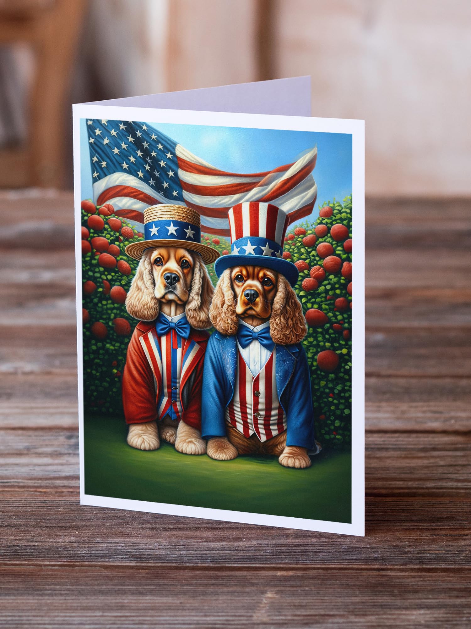 All American Cocker Spaniel Greeting Cards Pack of 8 7 in x 5 in