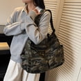 thumbnail image 2 of Hersfrd Women Canvas Versatile Tote Handbag Adjustable Strap Leopard Print Shoulder Bags Large Capacity All-match Crossbody Bag Outdoor Sports Handbags (Camo Green), 2 of 9
