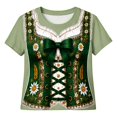 thumbnail image 3 of Womens Graphic T Shirt Crew Neck Short Sleeve Relaxed Fit Tee for Casual Outing Theme Party Light Green,XL, 3 of 3