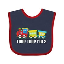 Inktastic 2nd Birthday Two Two Train Boys Baby Bib