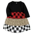 thumbnail image 3 of Hudson Baby Girl Cotton Dresses, Buffalo Plaid Leopard, 3 Toddler, 3 of 4