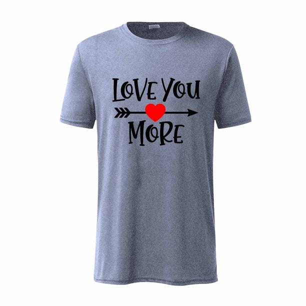 Hombres Día de San Valentín Manga corta Amor Impresión Cuello redondo Jersey Camiseta Blusa Pompotops oipoqjl5048
