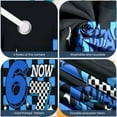 thumbnail image 3 of Blue Checkered 7th Birthday Banner Stars I Was 6 Now I'm 7 Display Numbers 6 & 7 Race Car  Checkered Flag Backdrop for 7th Birthday Party Kids Birthday Celebration Indoor Party Decoration, 3 of 8