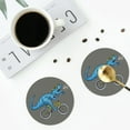 thumbnail image 5 of Balery 6 Pcs Fun Riding Dinosaurleather Coasters Set, Drink Table Cup Coasters For Living Room Kitchen Coffee Decor, 5 of 9