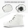 thumbnail image 3 of Kushyshoo Kids Canvas Sneakers White High-Top Children Walking Shoes 12M, 3 of 6