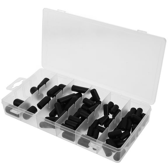 WORGEOUS 80Pcs Silicone Rubber Protective End Cap Kit Connector Assortment Sizes For Coating Painting Anodizing Black