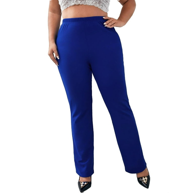 Plus size royal top blue dress pants