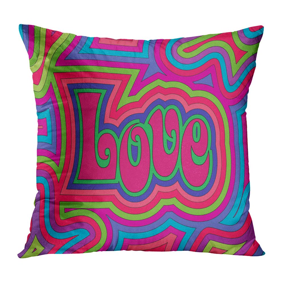 ECCOT Blue 1960S Groovy Psychedelic Love is Colorful Hippie Happy