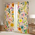 thumbnail image 2 of Feelyou Flower Black Out Curtains, Kawaii Plant Leaves Curtains Pack of 2 (42x63 Each), 2 of 6