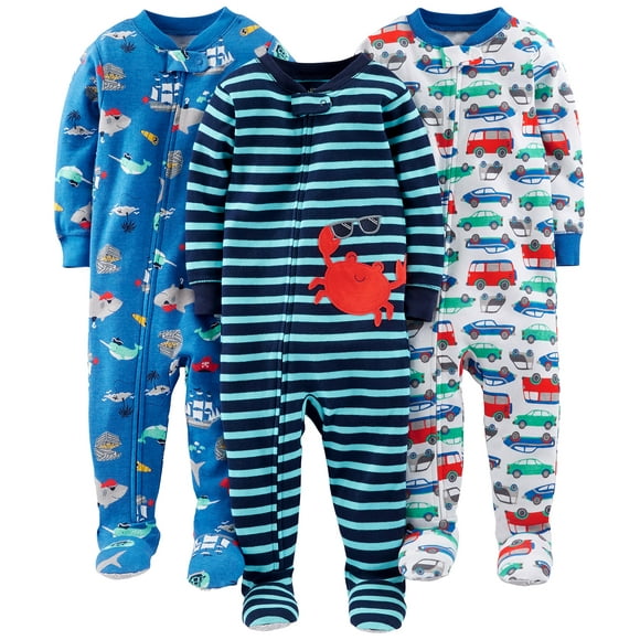 Pijama Simple Joys de Carter's Baby Boys, paquete de 3 unidades, algodón 5T