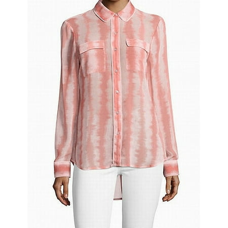 high low button down blouse