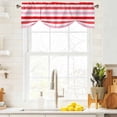 thumbnail image 3 of Red Pink Striped Tie Up Valance Curtains for Windows, Kitchen Curtains Window Treatments, Farmhouse Stripes Simple Art Short Window Shades Valances for Bedroom Bathroom Cafe 42"x12", 3 of 8