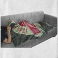thumbnail image 6 of Jukebox Soft Flannel Fleece Throw Blanket, Charcoal Grey Backdrop 50s Inspired Radio Music Box Image, Cozy Plush for Indoor and Outdoor Use, 50" x 60", Mint Green Hot Pink, by Ambesonne, 6 of 6