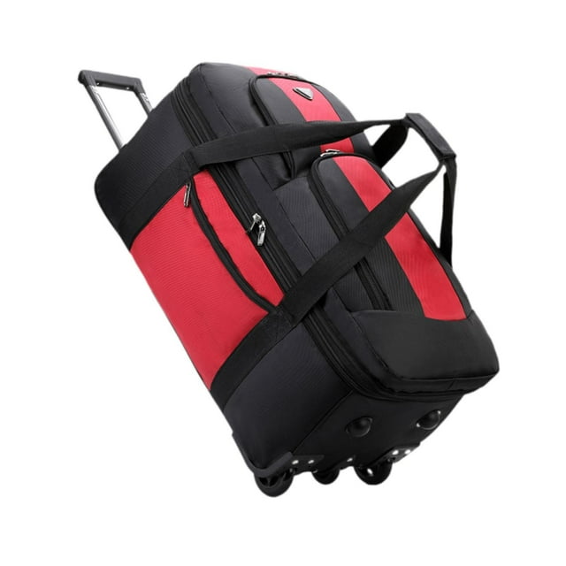 Bolsa de lona con ruedas Bolsa de equipaje con ruedas resistente para viajar al aire libre Rojo