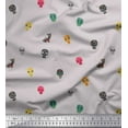 thumbnail image 1 of Soimoi Gray polyester Crepe Fabric Skull & Cat Tribal Printed Craft Fabric by the Yard 52 Inch Wide, 1 of 3