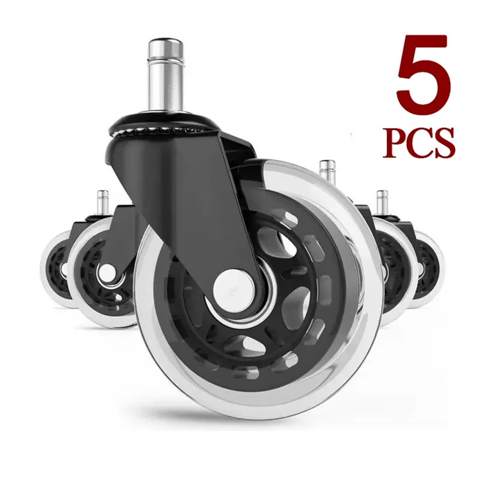 5pcs Office Chair Wheels Replacement Desk 2.5/3inch Mute Swivel Caster For Heavy Furniture Universal Polyurethane Rubber Caster ,Reliable