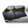 thumbnail image 3 of Night Soft Flannel Fleece Blanket, Eiffel Tower at Twilight Travel Destination Tourist Attraction Famous Monument, Cozy Plush for Indoor and Outdoor Use, 70" x 90", Pale Blue Yellow, by Ambesonne, 3 of 6
