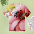 thumbnail image 4 of Ladybug Floral Print(1)-2 T Shirts Basic T-Shirt Short Sleeve Ladies Tee Shirt Summer Graphic Clothing, 4 of 6