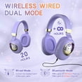 thumbnail image 2 of Auriculares Bluetooth Xmenha Purple Kids con micrófono, 2 of 6