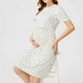 thumbnail image 2 of Zwiiyzr Pregnant Womens Maternity Dress Comfortable Short Sleeve Nursing Dress with Polka Dots White, 2 of 7