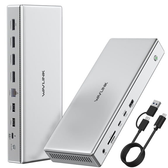 WAVLINK Global First DL7400 10K USB C Docking Station, Compatible with New MacBook Neo DisplayLink Quad 4K Dock for Mac & Windows, 15 in 1 Laptop Dock with 100W Charging, 4xDisplayPort(1.4), 2.5G LAN
